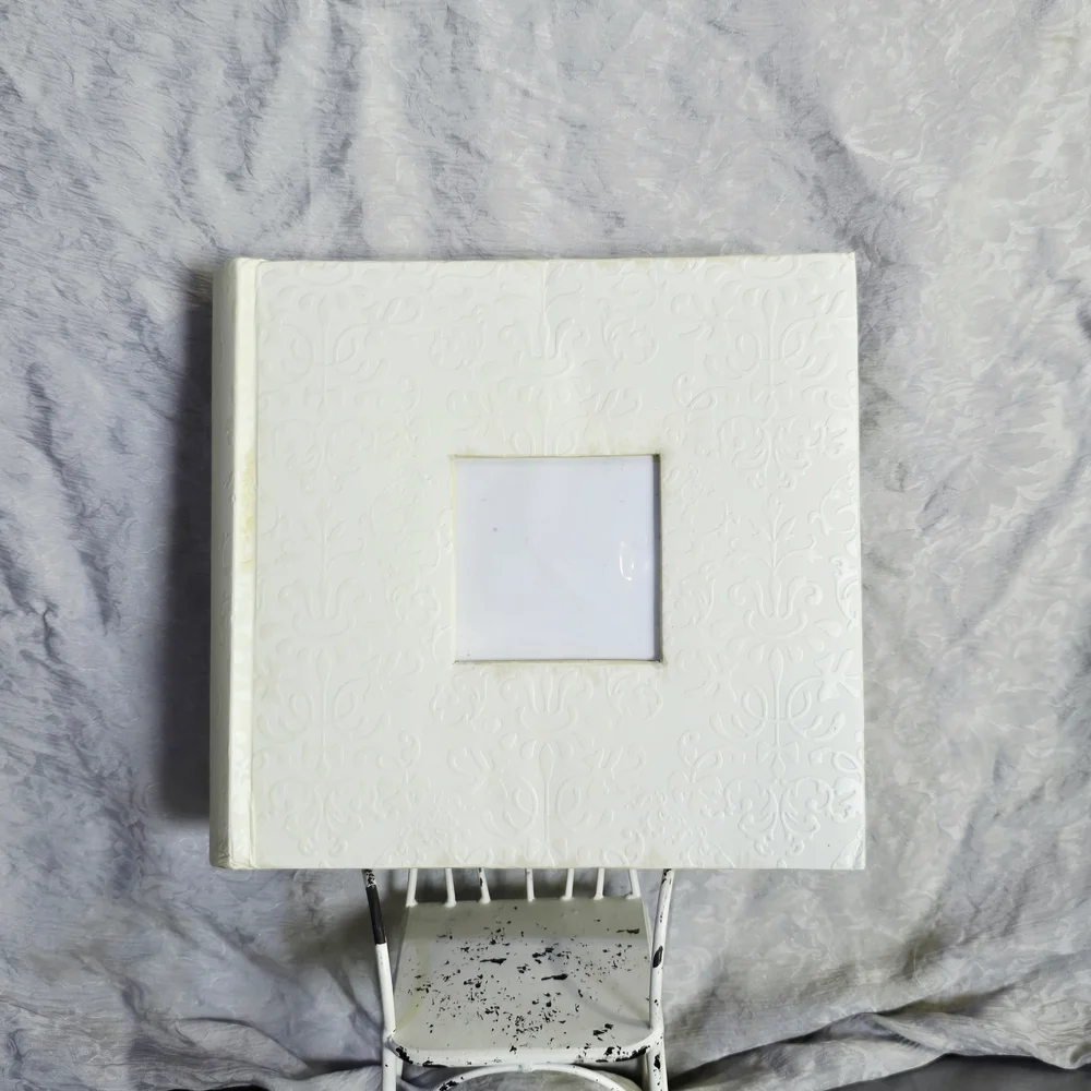 COMING SOON Elegant White Damask Photo Album 9x9 Wedding Keepsake Memory Book
